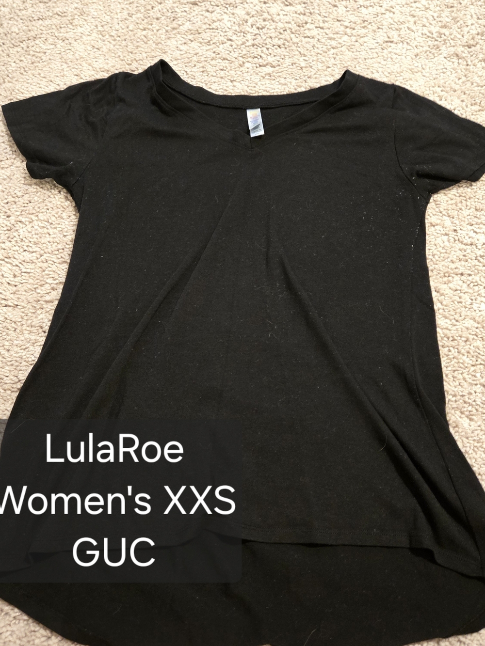 LuLaRoe Black Short Sleeve V-Neck Top